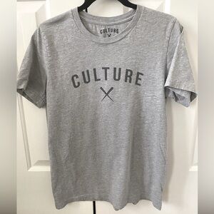 Culture Baseball T-Shirt.  Men Size Medium.  Color Grey. EUC.
